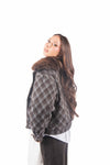 Giacca a Quadri con Collo in Ecopelliccia donna Miss love - 3