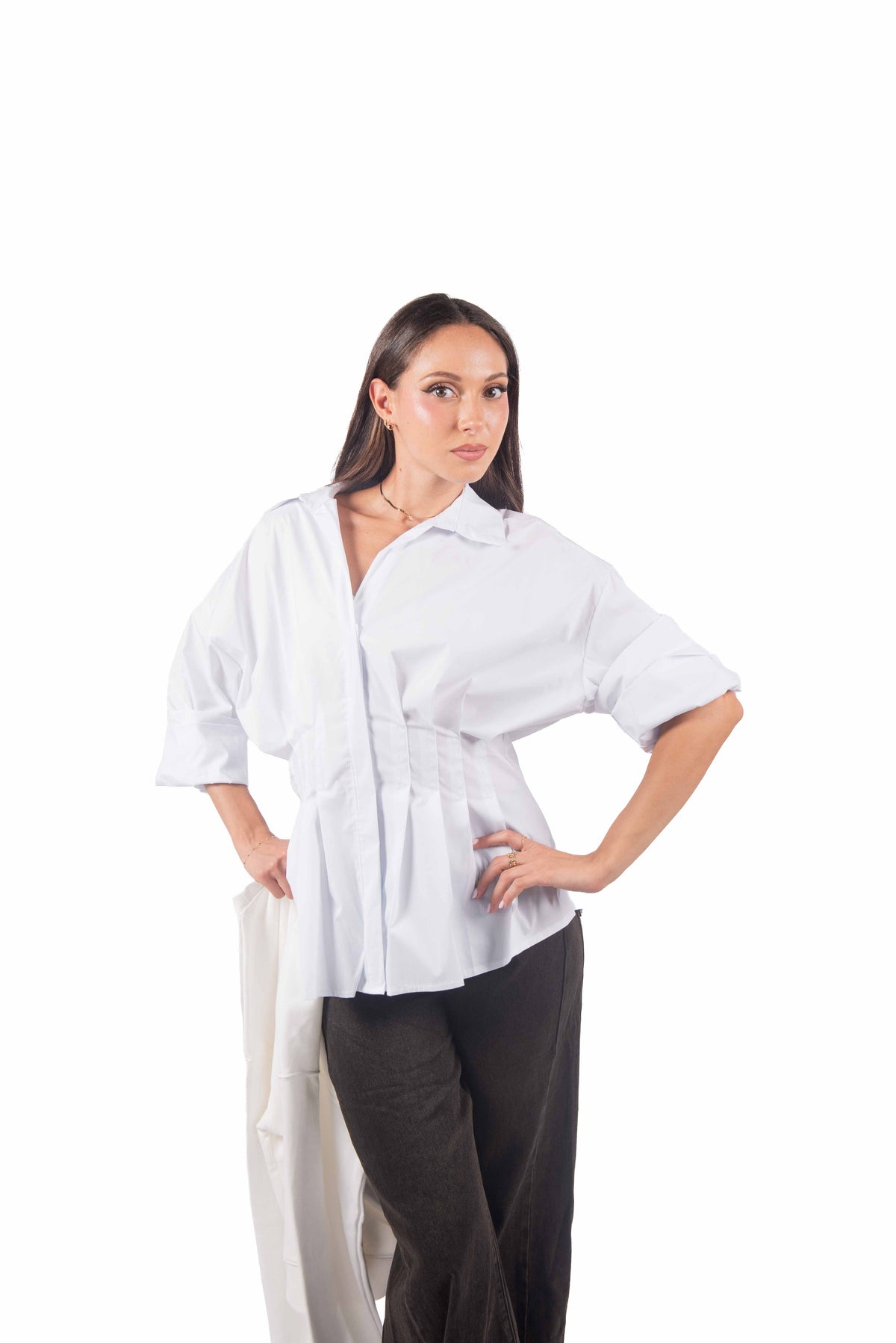 Camicia Popeline con Pieghe donna Miss love - 3