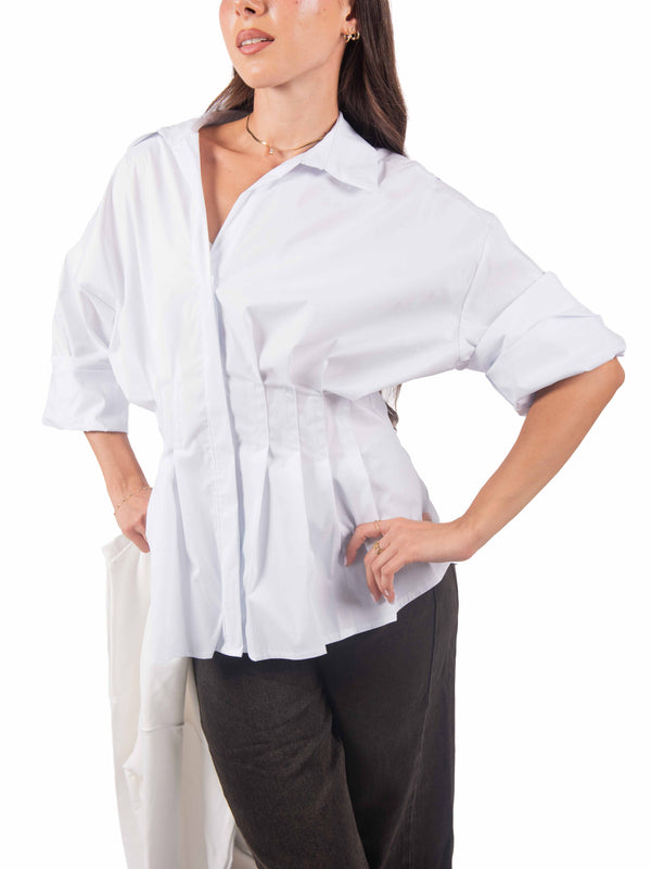 Camicia Popeline con Pieghe da donna Miss love