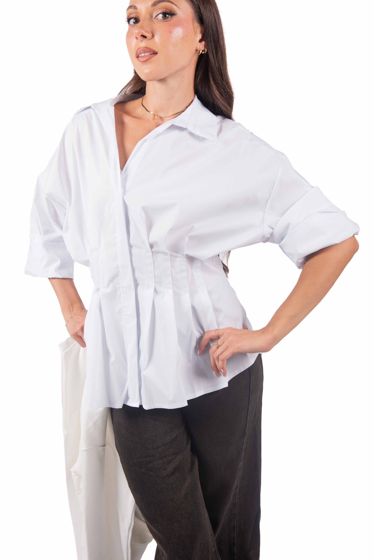 Camicia Popeline con Pieghe donna Miss love - 1