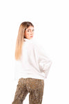 Maglia Bianca Maniche Lunghe Grafica 