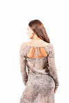 Abito Lungo Semitrasparente Pitonato con Culotte donna Tensione in - 4