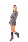 Abito Corto Grigio Stile Polo donna Tensione in - 5