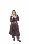 Trench Lungo Effetto Vernice Marrone donna Miss love - 2