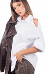 Camicia Popeline Cut-out sulle Spalle donna Miss love - 3