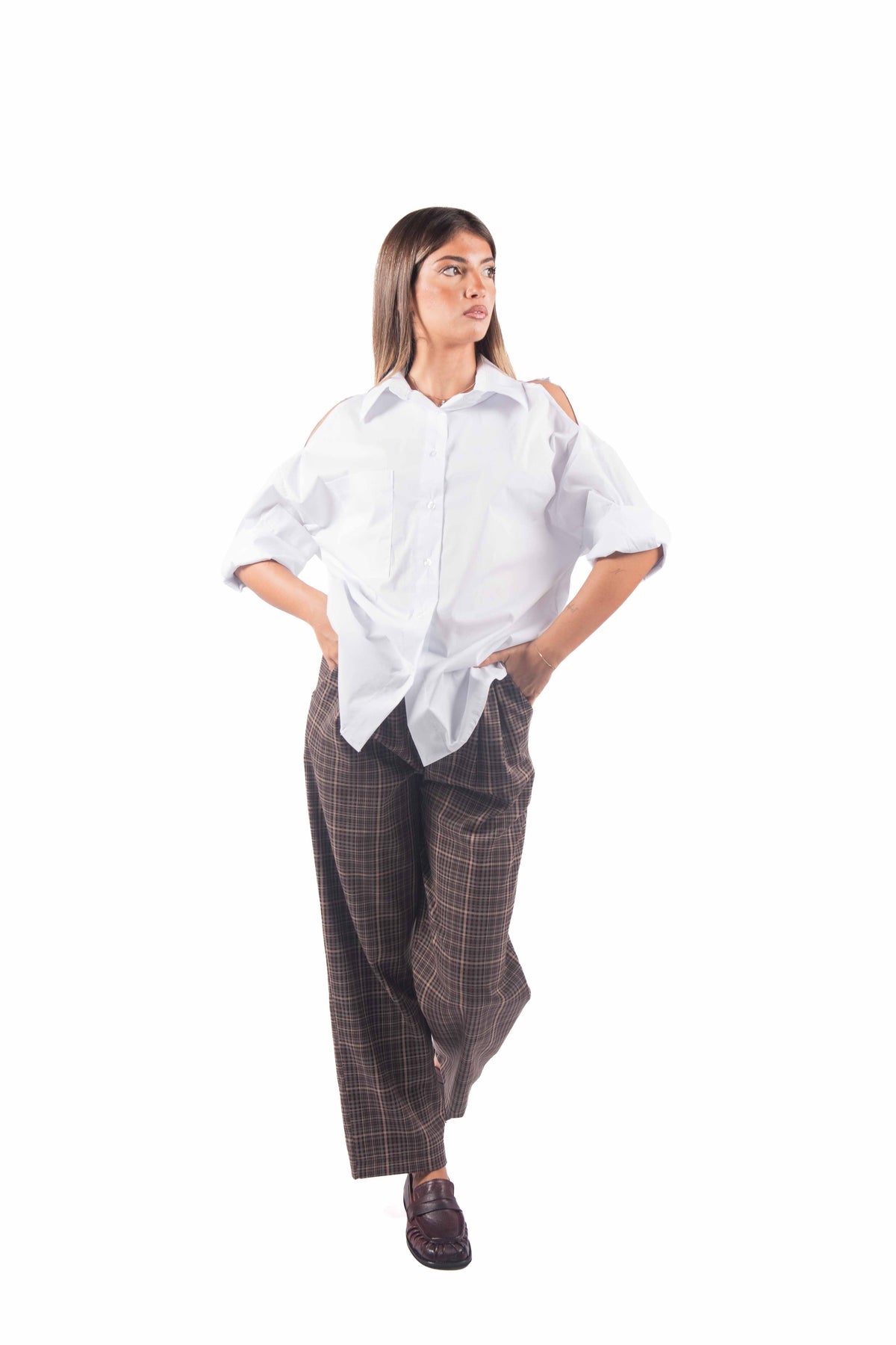Camicia Popeline Cut-out sulle Spalle donna Miss love - 2