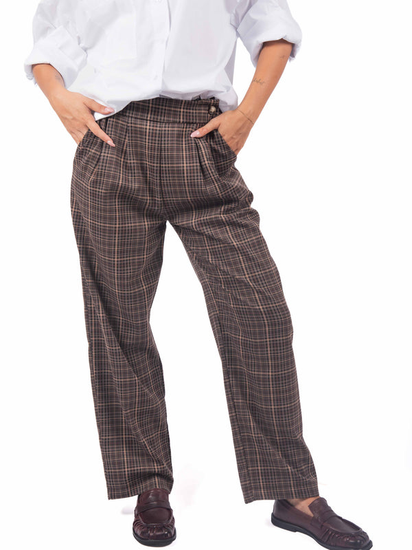 Pantaloni Sartoriali a Quadri da donna Miss love