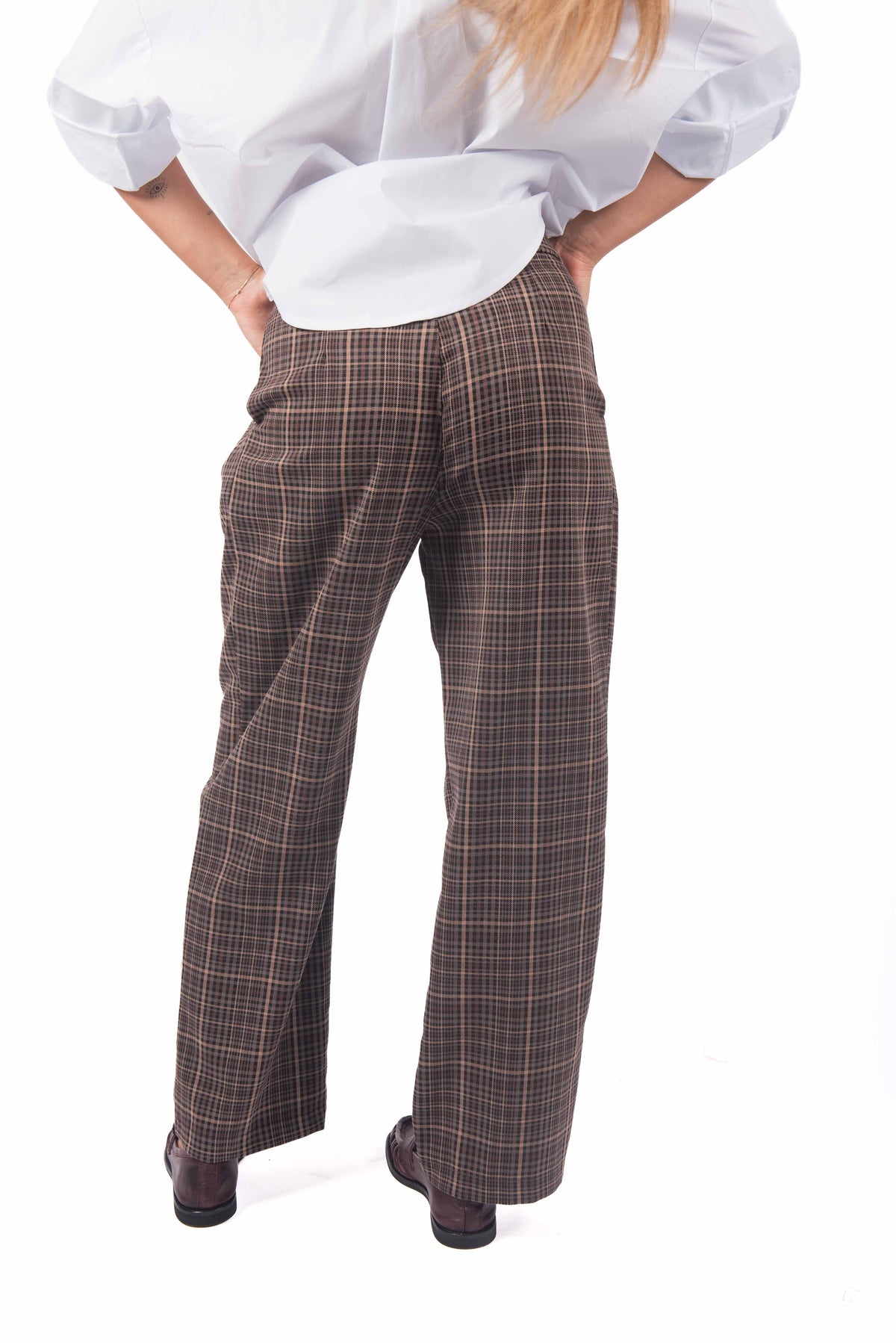 Pantaloni Sartoriali a Quadri donna Miss love - 4