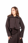 Camicia Nera Fluida Maxi Collo donna Tensione in - 1