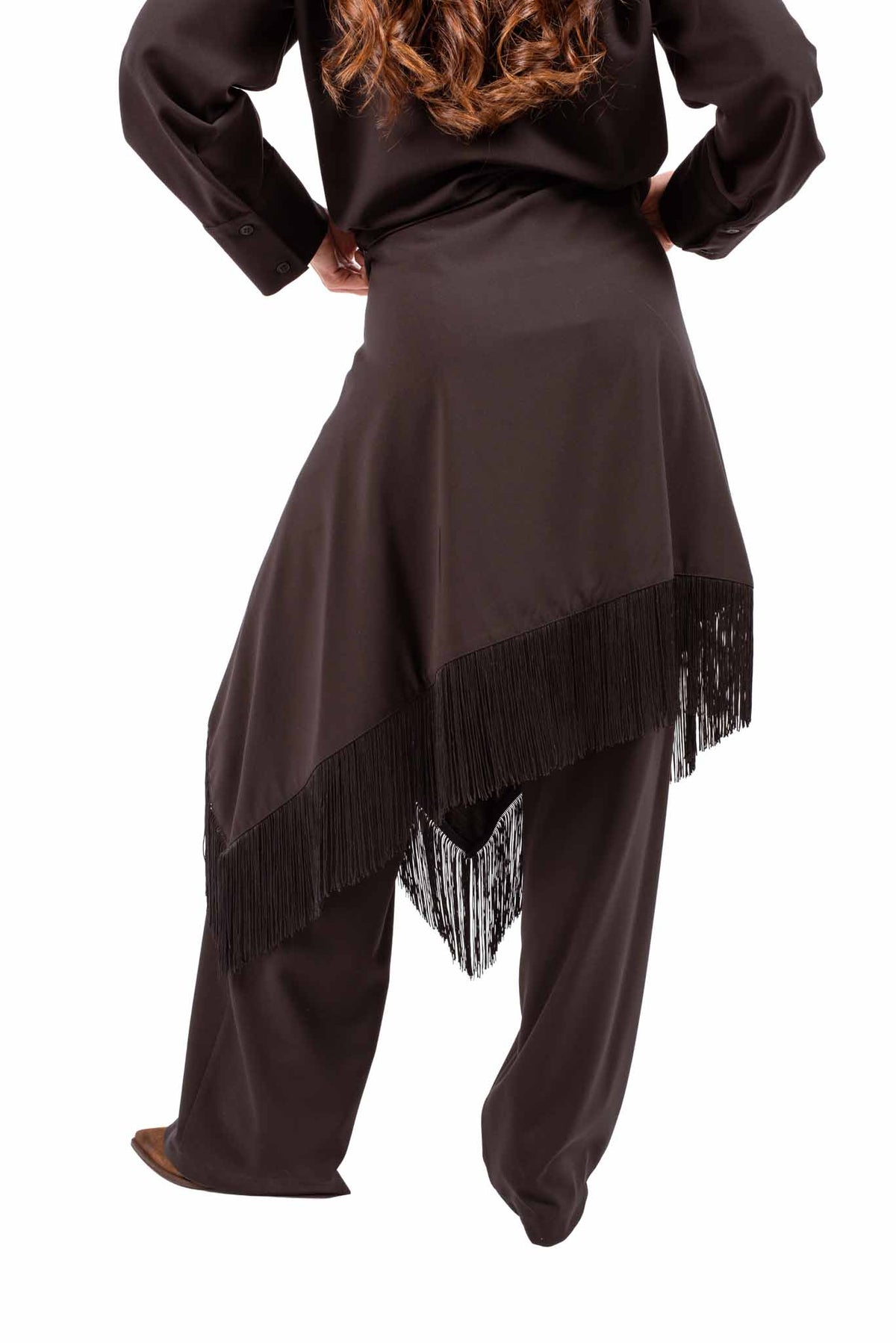 Pantaloni Neri con Gonna Pareo Rimovibile donna Tensione in - 2
