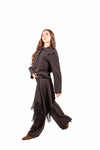 Camicia Nera Fluida Maxi Collo donna Tensione in - 5