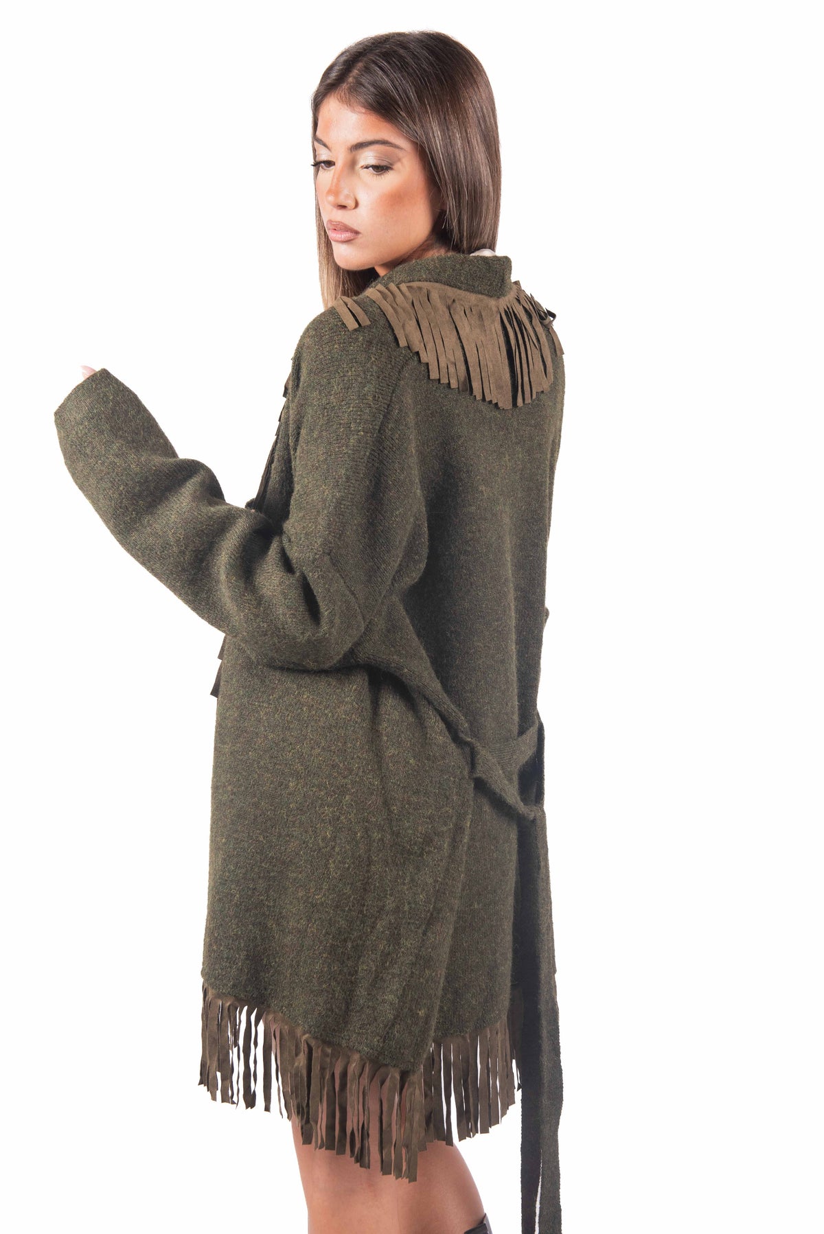 Cardigan Lungo con Frange donna Miss love - 2