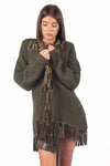 Cardigan Lungo con Frange donna Miss love - 1