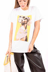 T-Shirt con Stampa e Applicazioni Strass donna Miss love - 1