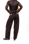 Jeans Barrel Fit Neri con Risvolto Strass donna Miss love - 3