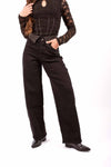 Jeans Barrel Fit Neri con Risvolto Strass donna Miss love - 1