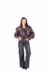 Giacca Corta Effetto Pelle Bordeaux donna Miss love - 1