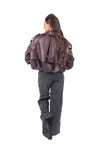 Giacca Corta Effetto Pelle Bordeaux donna Miss love - 4
