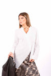 Camicia Bianca Asimmetrica con Bottoni Incrociati donna Miss love - 1