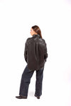 Camicia Oversize in Ecopelle Nera donna Miss love - 5