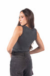 Top a Costine Grigio con Bordi Arricciati donna Miss love - 4