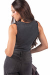 Top a Costine Grigio con Bordi Arricciati donna Miss love - 2