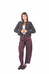 Pantaloni Barrel Fit Bordeaux con Cintura donna Miss love - 4