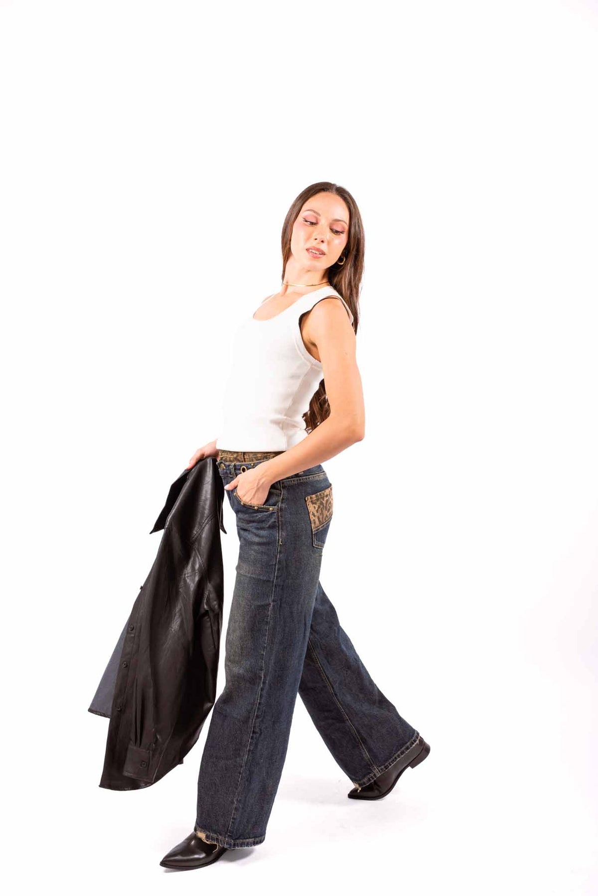 Top Canotta a Coste Panna donna Miss love - 4