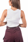 Top a Costine Panna con Bordi Arricciati donna Miss love - 3