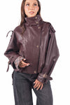 Giacca Oversize EcoPelle Bordeaux donna Miss love - 1