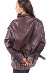 Giacca Oversize EcoPelle Bordeaux donna Miss love - 3