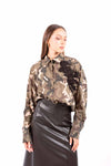 Camicia Camouflage con Inserto in Pizzo e Perline donna Miss love - 4
