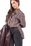 Camicia Over a Quadri con Sprone a V donna Miss love - 2