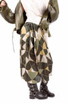 Gonna Midi a Portafoglio con Stampa Geometrica Verde donna Miss love - 1