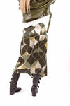 Gonna Midi a Portafoglio con Stampa Geometrica Verde donna Miss love - 2