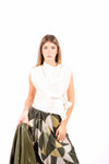 Top Smanicato in Satin Panna con Fiocco donna Miss love - 5