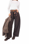 Jeans Barrel Fit con Cintura Cioccolato donna Miss love - 3