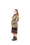 Trench in Ecopelle Intrecciata Verde Militare con Cintura donna Miss love - 2