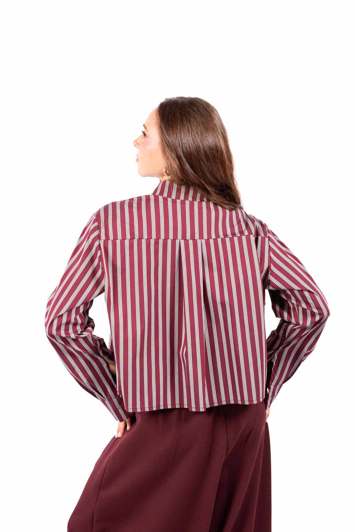 Camicia a Righe con Colletto Ampio donna Miss love - 4