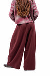 Pantaloni Palazzo Bordeaux con Pinces donna Miss love - 3