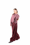 Pantaloni Palazzo Bordeaux con Pinces donna Miss love - 4