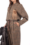 Camicia a Quadri Oversize con Taschino in Maglia e Frange donna Miss love - 1