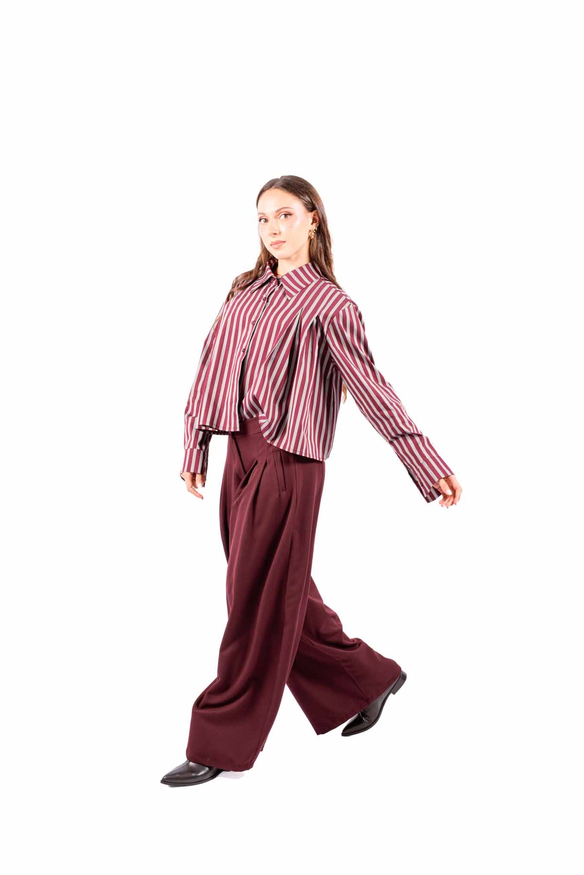 Camicia a Righe con Colletto Ampio donna Miss love - 6