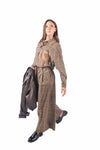 Camicia a Quadri Oversize con Taschino in Maglia e Frange donna Miss love - 2