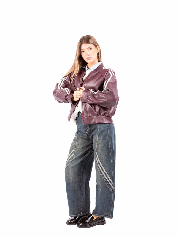 Jeans Barrel Fit con Cuciture Sagomate e Bande da donna Miss love