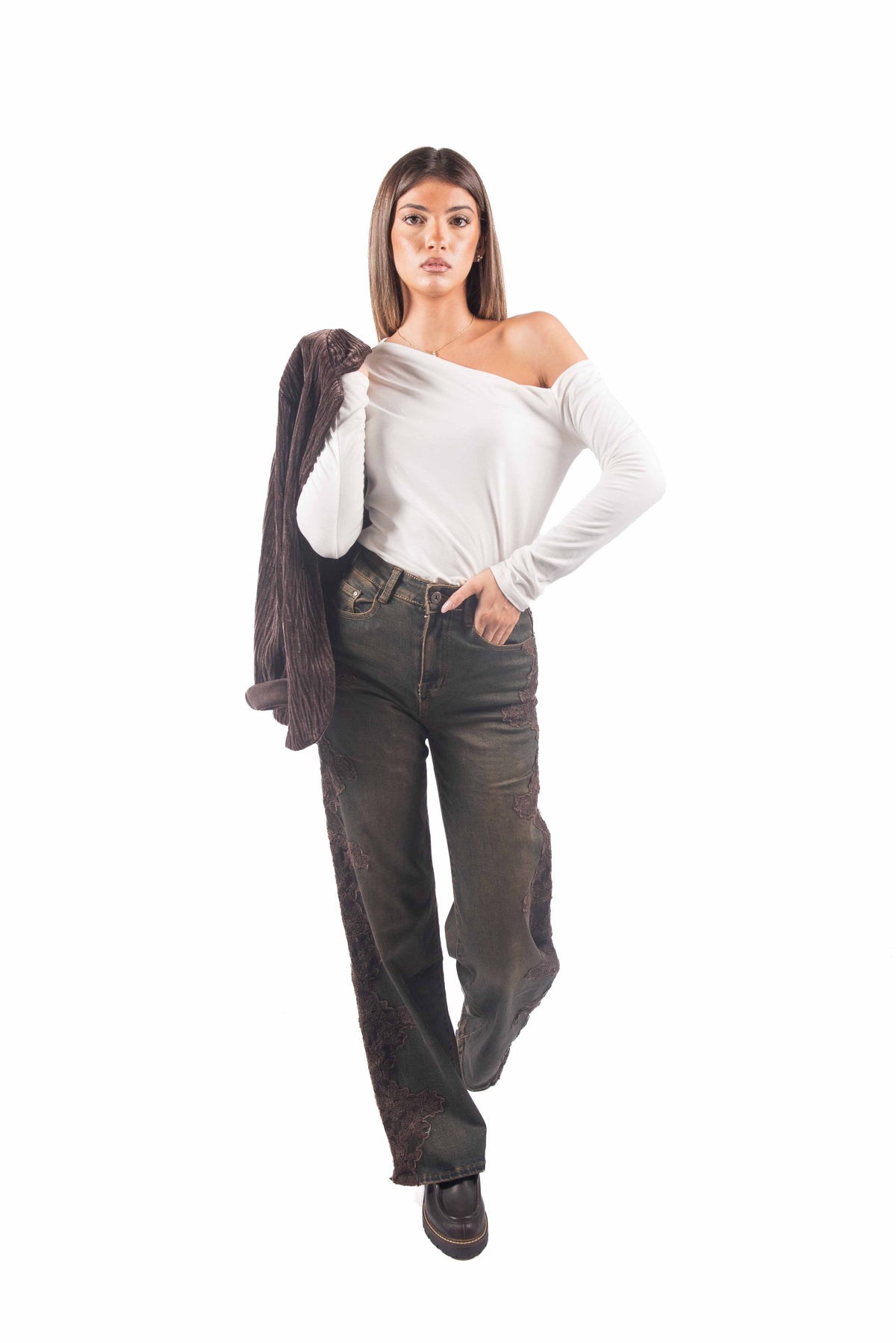 Top con Scollo Asimmetrico Bianco donna Miss love - 2