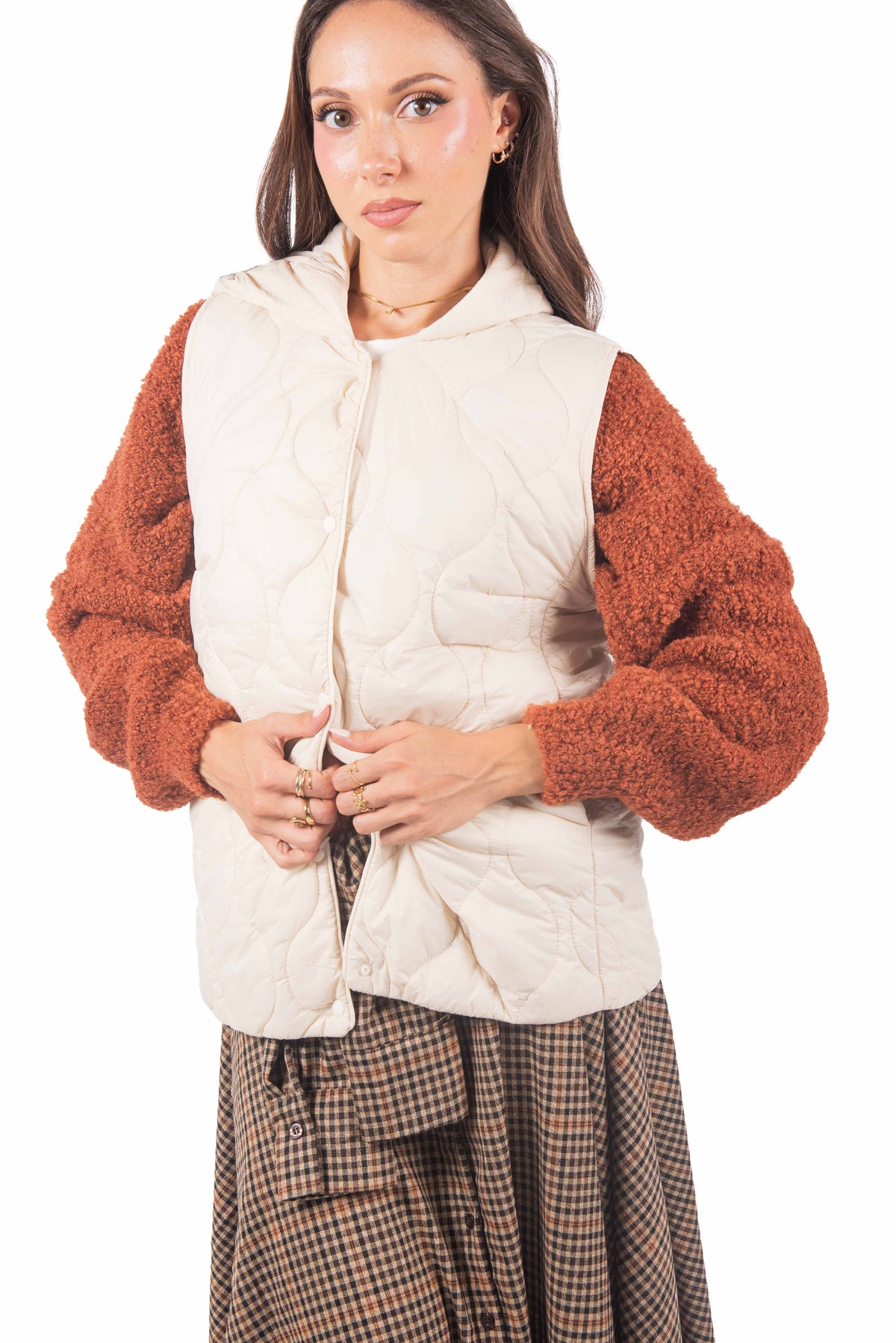 Gilet Trapuntato con Cappuccio donna Miss love - 2