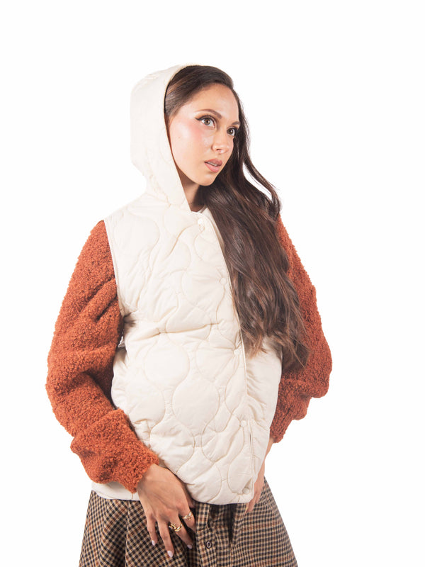 Gilet Trapuntato con Cappuccio da donna Miss love