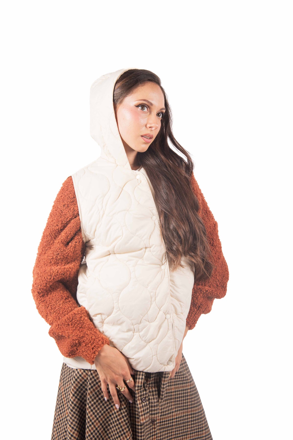 Gilet Trapuntato con Cappuccio donna Miss love - 1