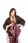 Felpa con Cappuccio e Inserto Zebrato Layered donna Miss love - 2